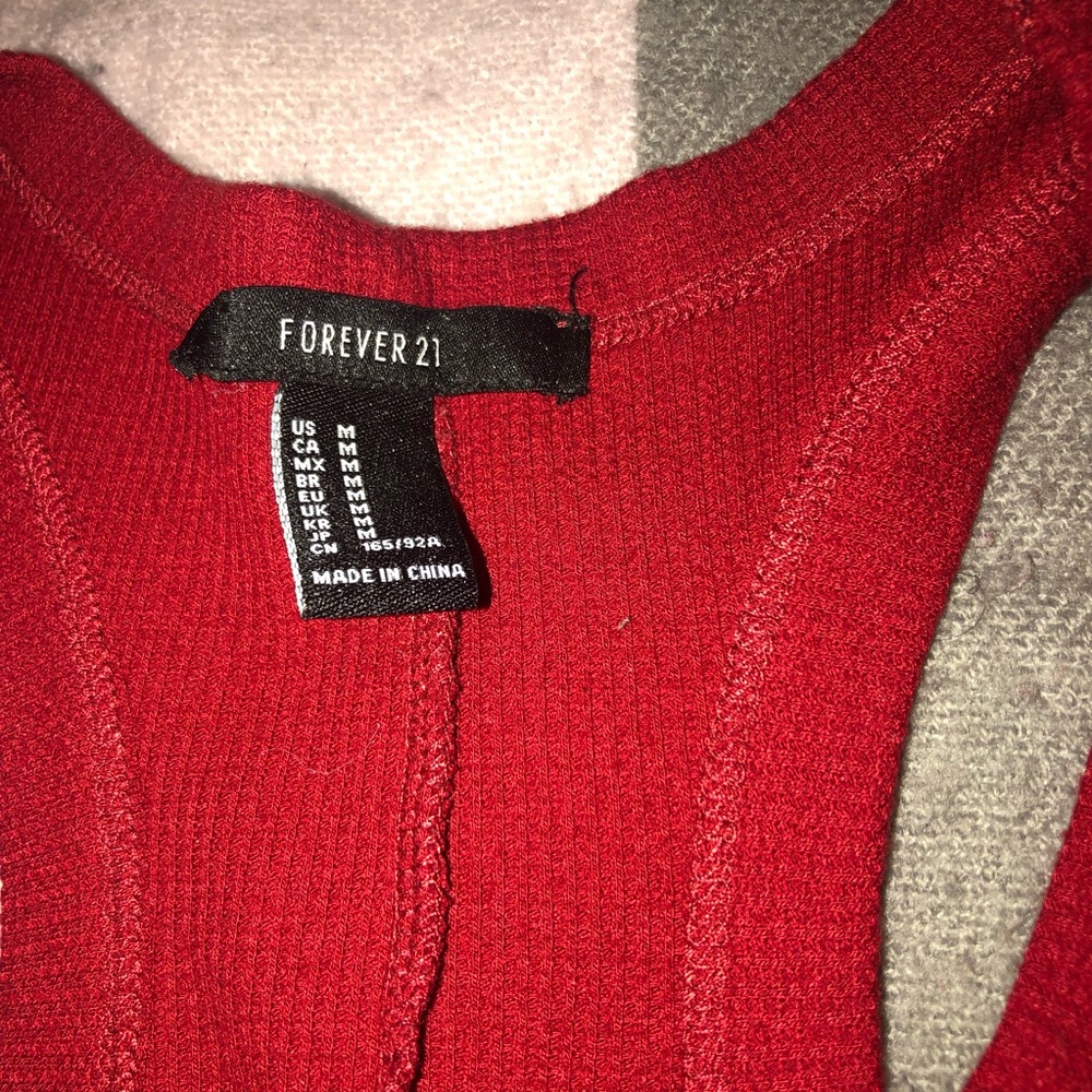 Red Ribbed dress - Picture 2 of 3